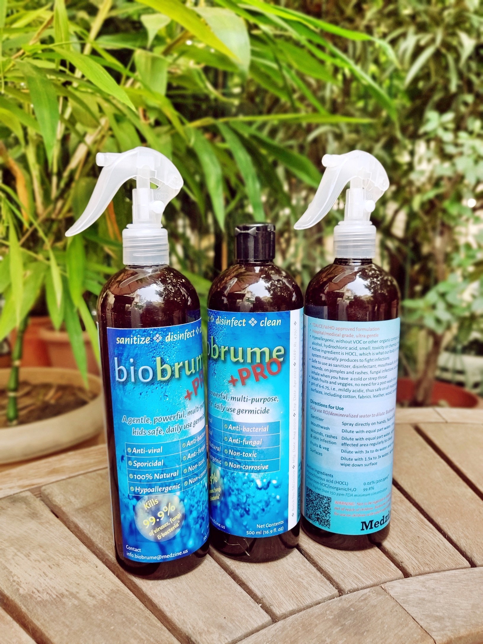 Biobrume +PRO Spray and Cap bottles