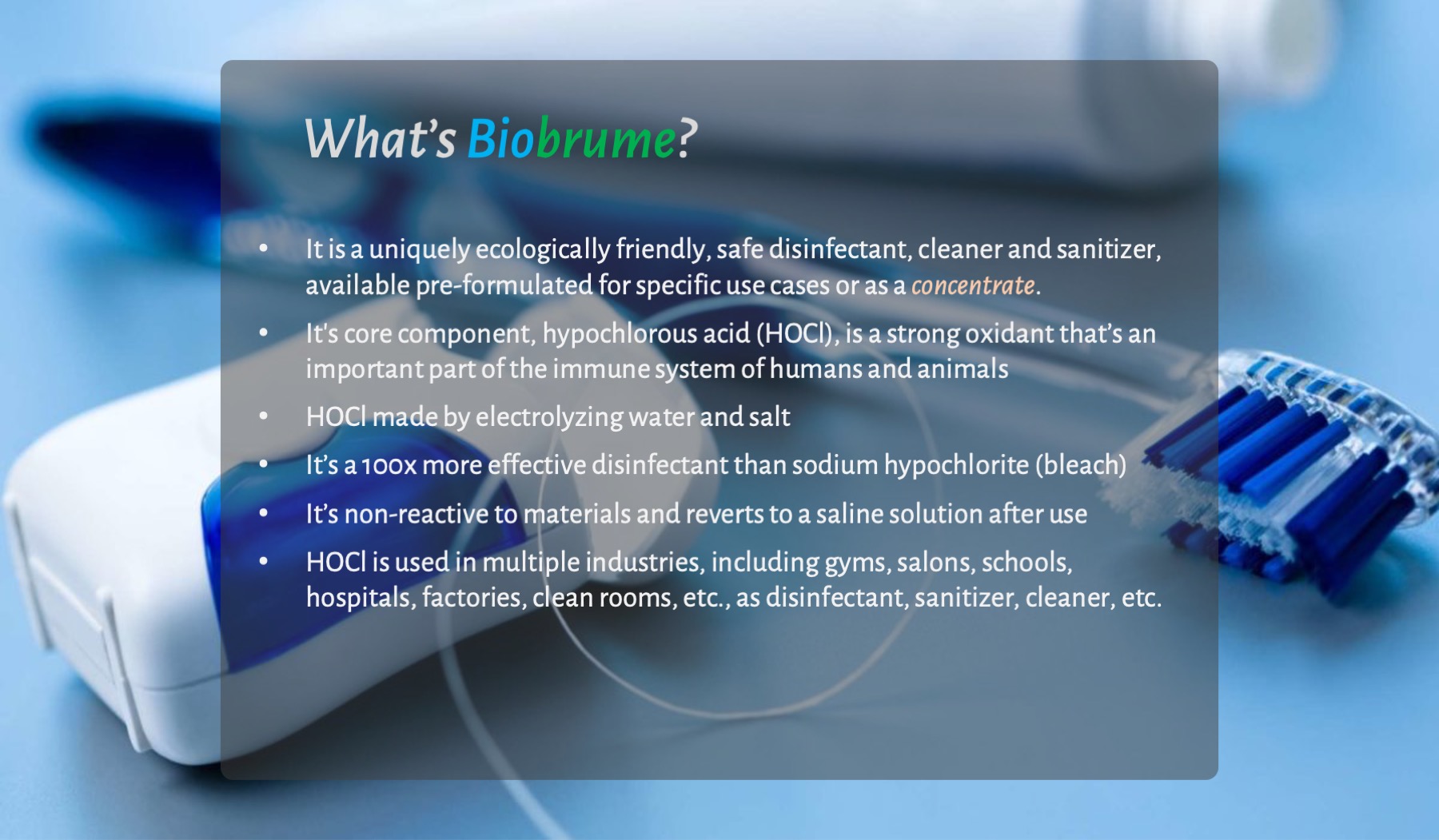 Use Biobrume To Exceed Sanitation & Disinfection Protocols In Dental Clinics