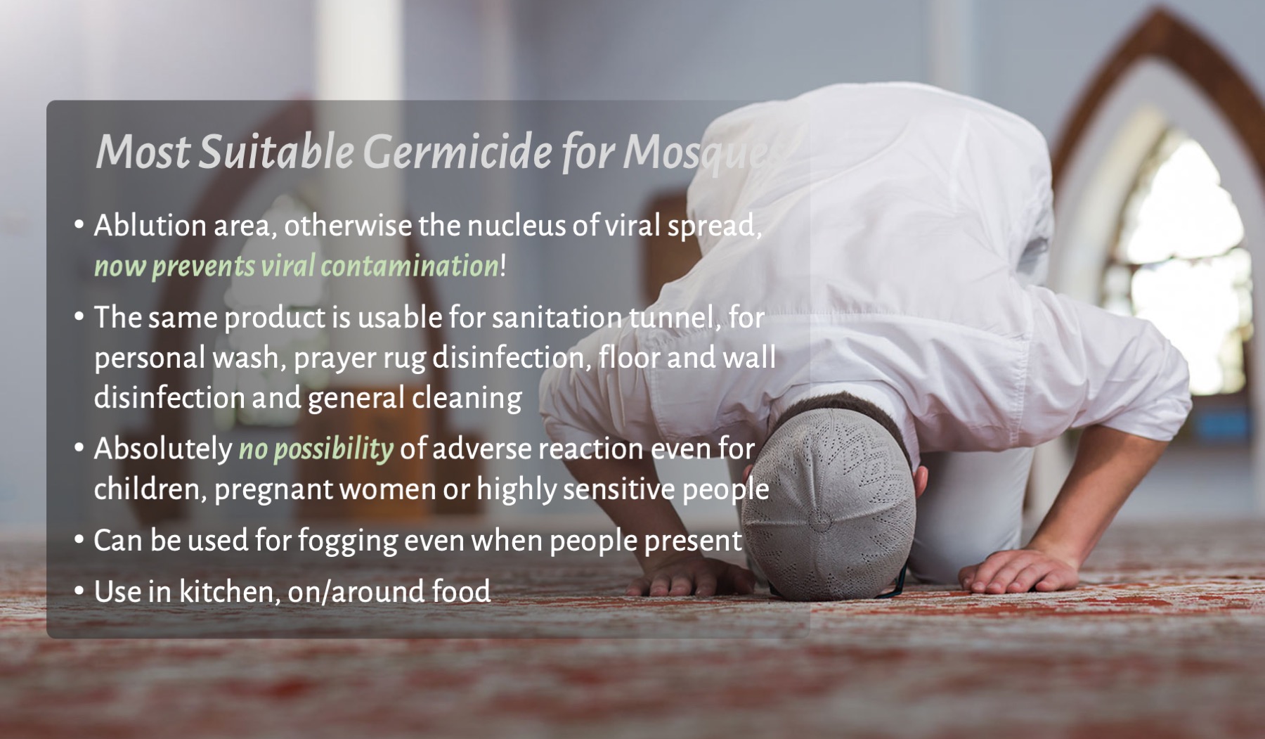 Use Biobrume To Make Mosques Safe For Attendance